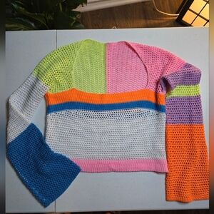 Colorful Crochet Women's Sweater